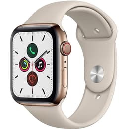 Apple Watch (Series 4) Σεπτέμβριος 2018 44mm - Ανοξείδωτο ατσάλι Χρυσό - Αθλητισμός Γκρι άμμος
