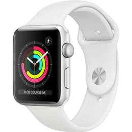 Apple Watch (Series 3) GPS + Cellular 42mm - Ανοξείδωτο ατσάλι Ασημί - Sport band Άσπρο