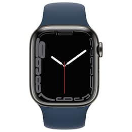 Apple Watch Series 7 (2021) GPS + Cellular 45 mm - Ανοξείδωτο ατσάλι Graphite - Sport band Μπλε