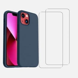 Προστατευτικό iPhone 13 mini 2 οθόνης - Σιλικόνη - Σκουρο Μπλε