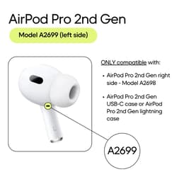 Apple Αριστερό ακουστικό (Lightning MagSafe) - AirPods Pro 2η γενιά (2022) - Άσπρο (A2699)