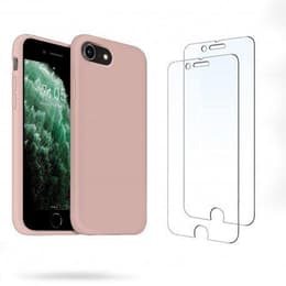 Προστατευτικό iPhone 7/8/SE2020/SE2022 2 οθόνης - Σιλικόνη - Ροζ