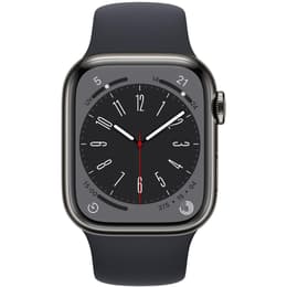 Apple Watch Series 8 (2022) GPS + Cellular 41 mm - Ανοξείδωτο ατσάλι Graphite - Sport band Μαύρο
