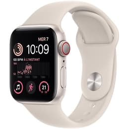 Apple Watch (Series SE) 2022 GPS + Cellular 44mm - Αλουμίνιο Starlight - Sport band Άσπρο