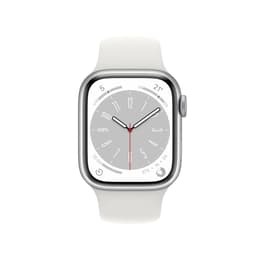 Apple Watch Series 8 (2022) GPS + Cellular 45 mm - Ανοξείδωτο ατσάλι Ασημί - Sport band Άσπρο