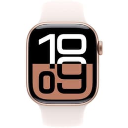 Apple Watch Series 10 (2024) GPS + Cellular 46 mm - Αλουμίνιο Rose Gold - Sport band
