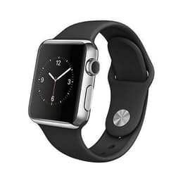 Apple Watch (Series 1) 2016 GPS 42mm - Ανοξείδωτο ατσάλι Ασημί - Αθλητισμός Μαύρο