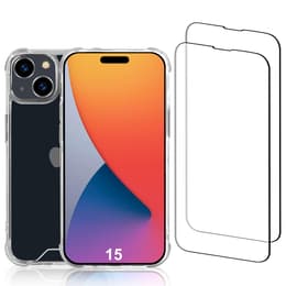 Προστατευτικό iPhone 15 2 οθόνης - Ανακυκλωμένο πλαστικό - Διαφανές