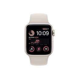 Apple Watch (Series SE) 2020 GPS + Cellular 44mm - Αλουμίνιο Χρυσό - Sport band Άσπρο