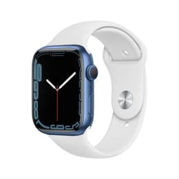 Apple Watch Series 7 (2021) GPS + Cellular 45 mm - Αλουμίνιο Μπλε - Sport band Άσπρο
