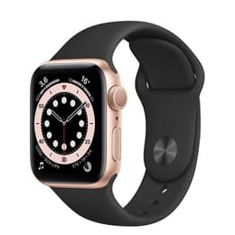 Apple Watch (Series 5) 2019 GPS + Cellular 44mm - Ανοξείδωτο ατσάλι Χρυσό - Sport band Μαύρο