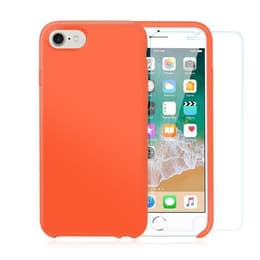 Προστατευτικό iPhone SE (2022/2020)/8/7/6/6S 2 οθόνης - Σιλικόνη - Πορτοκαλί