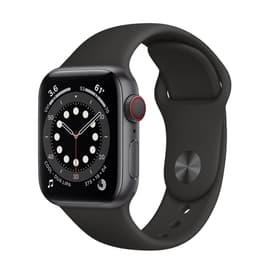 Apple Watch (Series 6) 2020 GPS + Cellular 40mm - Αλουμίνιο Space Gray - Sport band Μαύρο