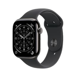 Apple Watch Series 11 (2025) GPS + Cellular 46 mm - Τιτάνιο Φυσικό - Sport band Μαύρο