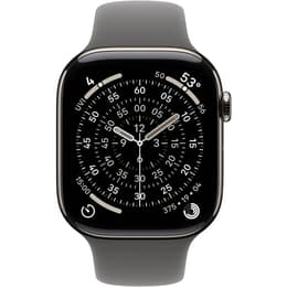 Apple Watch Series 11 (2025) GPS + Cellular 46 mm - Τιτάνιο Φυσικό - Sport band Μαύρο