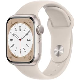 Apple Watch (Series 8) 2022 GPS 41mm - Αλουμίνιο Starlight - Sport band Αστροφεγγιά