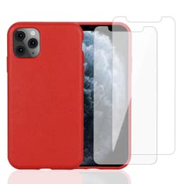 Προστατευτικό iPhone 11 Pro 2 οθόνης - Φυσικό υλικό - Κόκκινο