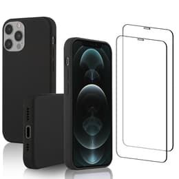 Προστατευτικό iPhone 12/iPhone 12 Pro 2 οθόνης - Σιλικόνη - Μαύρο