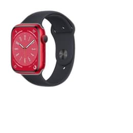 Apple Watch (Series 8) 2022 GPS + Cellular 45mm - Αλουμίνιο Κόκκινο - Sport band Μαύρο