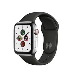 Apple Watch (Series 5) 2019 GPS + Cellular 40mm - Ανοξείδωτο ατσάλι Ασημί - Sport loop Μαύρο