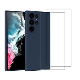 Προστατευτικό Galaxy S22 Ultra 5G 2 οθόνης - Σιλικόνη - Μπλε