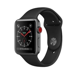 Apple Watch (Series 3) 2017 GPS + Cellular 42mm - Αλουμίνιο Space Gray - Sport band Μαύρο