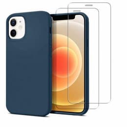 Προστατευτικό iPhone 12 mini 2 οθόνης - Σιλικόνη - Μπλε
