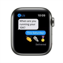 Apple Watch Series 7 (2021) - (το λουράκι δεν περιλαμβάνεται) - GPS + Cellular 41 mm - Graphite Ανοξείδωτο ατσάλι