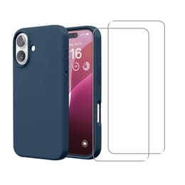 Προστατευτικό iPhone 16 2 οθόνης - Σιλικόνη - Μπλε