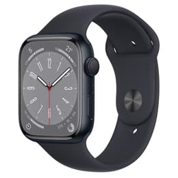 Apple Watch (Series 8) 2022 GPS 45mm - Αλουμίνιο Midnight - Sport band Μπλε