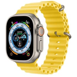 Apple Watch (Ultra) 2022 GPS 49mm - Τιτάνιο Γκρι - Μπάντα ωκεανού Κίτρινο