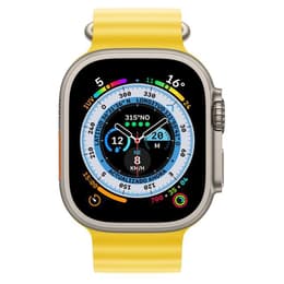Apple Watch Ultra (2022) GPS + Cellular 49 mm - Τιτάνιο Φυσικό τιτάνιο - Μπάντα ωκεανού Κίτρινο