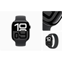 Apple Watch Series 10 (2024) GPS + Cellular 46 mm - Αλουμίνιο Jet Black - Sport loop Μαύρο