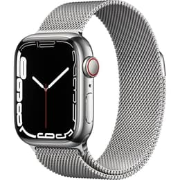 Apple Watch (Series 7) 2021 GPS + Cellular 45mm - Ανοξείδωτο ατσάλι Ασημί - Milanese loop Ασημί