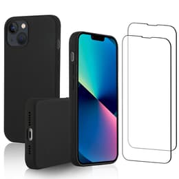 Προστατευτικό iPhone 14 Plus 2 οθόνης - Σιλικόνη - Μαύρο