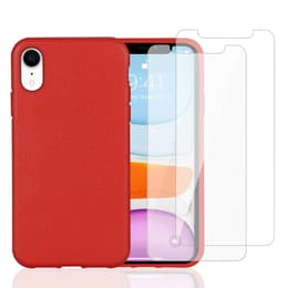 Προστατευτικό iPhone XR 2 οθόνης - Φυσικό υλικό - Κόκκινο