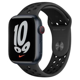 Apple Watch (Series 7) 2021 GPS + Cellular 45mm - Αλουμίνιο Μαύρο - Μαύρο