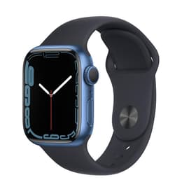 Apple Watch Series 7 (2021) GPS + Cellular 41 mm - Αλουμίνιο Μπλε - Sport band Μαύρο