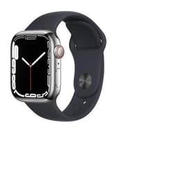 Apple Watch Series 6 (2020) GPS + Cellular 44 mm - Ανοξείδωτο ατσάλι Ασημί - Sport band Μαύρο