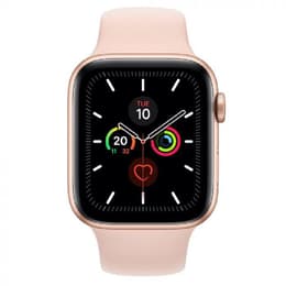 Apple Watch (Series 5) 2019 GPS + Cellular 44mm - Ανοξείδωτο ατσάλι Χρυσό - Sport band Ροζ άμμος