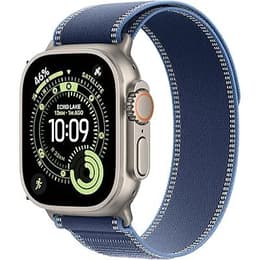 Apple Watch (2025) GPS + Cellular 49 mm - Τιτάνιο Φυσικό - Βρόχος μονοπατιών Μπλε