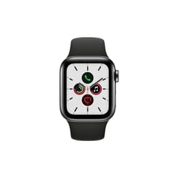 Apple Watch (Series 5) 2019 GPS 40mm - Ανοξείδωτο ατσάλι Μαύρο - Αθλητικό λουράκι Μαύρο
