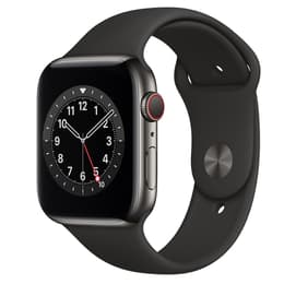 Apple Watch (Series 6) 2020 GPS 44mm - Ανοξείδωτο ατσάλι Graphite - Αθλητισμός Μαύρο