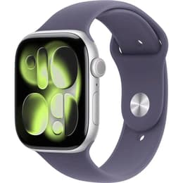Apple Watch Series 11 (2025) GPS + Cellular 46 mm - Αλουμίνιο Ασημί - Sport band Μαύρο