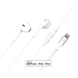Bluetooth Μειωτής θορύβου - Ecouteurs Renforcés Lightning Télécommande/Micro Bouton Blanc + Garantie à vie Force Play