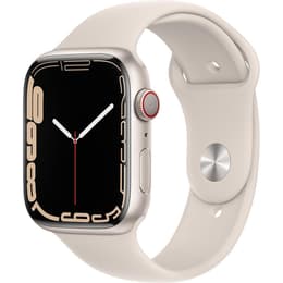 Apple Watch (Series 7) 2021 GPS + Cellular 45mm - Αλουμίνιο Starlight - Sport band Αστροφεγγιά