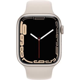 Apple Watch (Series 7) 2021 GPS + Cellular 45mm - Αλουμίνιο Starlight - Sport band Αστροφεγγιά