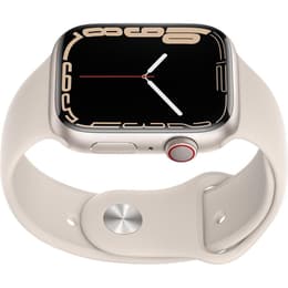 Apple Watch (Series 7) 2021 GPS + Cellular 45mm - Αλουμίνιο Starlight - Sport band Αστροφεγγιά