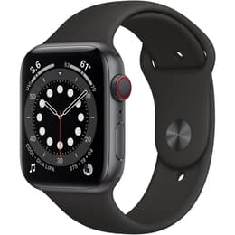 Apple Watch (Series 6) 2020 GPS + Cellular 44mm - Αλουμίνιο Space Gray - Αθλητισμός Μαύρο