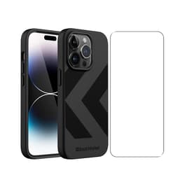 Back Market Προστατευτικό iPhone 14 Pro και προστατευτική οθόνη - Ανακυκλωμένο πλαστικό - Μαύρος (Chevron)